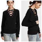 Tops Lagence Josilyn Lace Up Sweatshirt Black Top Women’s Size XS Photo 1
