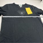 Quacker Factory  Womens Size Large Black Bling Heart Valentine Shirt‎ Top NEW Photo 6