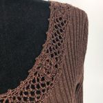 70’s Vintage Wenjilli Brown Metallic Knit Long Sleeve Maxi Dress Size M Photo 3