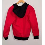 Disney ‎ Quilted Bomber Jacket Red Black Hooded Full Zip Womens XL Photo 4