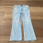 Gap  70s Flare Jeans Women’s 14/32R Distressed Light Blue Coastal Cowgirl Boot Photo 2