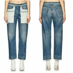 Helmut Lang  Inside Out Oversized‎ Boyfriend Jeans Blue Denim White Pockets 31 Photo 1