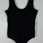 Nuuds Seamless Ribbed Black Tank Bodysuit Small Photo 0
