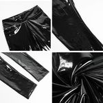Women Black PU Leather High Waist Legging Photo 5