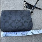 Coach  Signature Corner Zip Wristlet Bag Black Jacquard Fabric Purple Graphics Photo 4