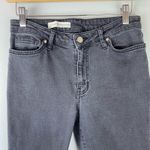 Anthropologie  Pilcro Embellished Slim Flounced Flare Crop Jeans Washed Black Photo 6