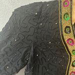 Laurence Kazar Beaded Silk Jacket Embellished Party Evening Top Black Medium Photo 3