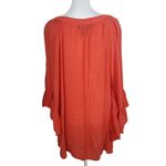 Ashley Stewart  Orange Flowy Blouse with Ruffle Sleeves Size 14-16 Photo 1