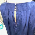 Ny Collection  Blue Tie Front Bib Collar Blouse Photo 3