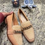 Vince Camuto  Tan Sherpa Silver Chain Buckle Loafer Shoes Photo 6