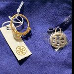 Tory Burch Ring Size 7 molten-metal setting in antiqued gold,  Photo 10