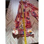 Angie NWT  Bohemian Patchwork Jumpsuit BOHO Tropical Bird Print Wide Leg Large  L Photo 6