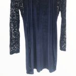ASOS Velvet & Lace Navy Black Long Sleeve Bodycon Mini Dress size 14 NWT Photo 5