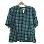 Susan Bristol NWT Plaid Short Sleeve Blouse - Size 16 - Vintage Made in USA Photo 2