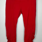 Soft Surroundings  Ruched Cropped Red Leggings Size XS Photo 0