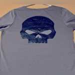 Harley Davidson Vintage Harley-Davidson Women's Dark Gray and turquoise Tee with Blue Accents Photo 6