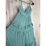 Lulus NWT  Lavish Perfection Sage Green Ruffled Tiered Maxi Dress Party Wedding S Photo 4