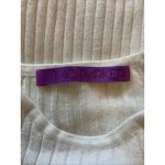 Jac Parker Ivory Cream Ribbed Cut Out Mock Neck Sweater Shirt Women Small/Medium Photo 3