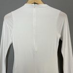 Naked Wardrobe  NW Mock Neck Sculpt Romper White Size Large Long Sleeve‎ Shorts Photo 6