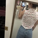 Cottagecore Cherry button Up Top fits like Women's Size Small White Photo 1