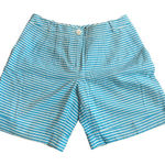 Brooks Brothers Seersucker Short Size 4 Aqua Blue and White Stripe 100% Cotton Photo 0