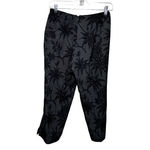 Tommy Bahama  Pants Womens 6 Black‎ Gray Floral Silk Cropped Casual Dark Floral Photo 1