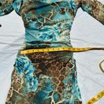 Cache turquoise, brown, white, animal leopard floral print dress Sz 2 Photo 17