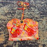 Abstract Halter Top Orange Size XS Photo 0