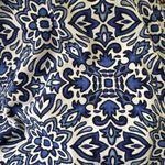 Lands' End  Blouson Tankini Swim Suit Sz 10 Paisley Blue White Bandana Mosaic Photo 3