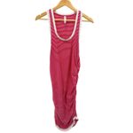 Daily Practice Day Trip Ruffled Mini Dress Striped Ruched Tank Lace Trim Large Red Photo 3