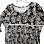 Lulu B Shift Travel Dress Womens 1X Black Beige Nautical Coral Rope Resort Beach Photo 4