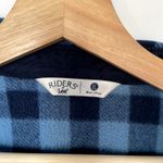 Riders By Lee blue black checkered fleece button down jacket women's size XL Photo 2