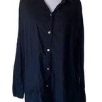 Michael Kors  women’s small black asymmetric‎ button up shirt dress Photo 0