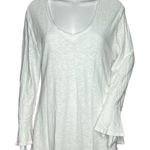 Cut Loose Shirt Womens Medium White Bell‎ Sleeve Neutral Bohemian Chic Lagenlook Photo 0