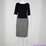 Talbots black gray half sleeve back V neck dress, 6 Photo 13