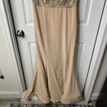 Jovani  Embellished beaded Gown Formal Evening Dress Beige Size 10 wedding guest‎ Photo 3