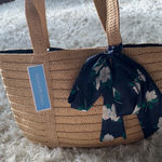 Draper James NWT Straw Bag (removable scarf) Photo 0