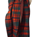 Charter Club  Green & Red Fringe Trim Plaid Reversible Blanket Scarf Women Sz OS Photo 0