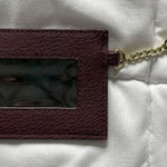 Steve Madden  Card Case Burgundy Purple ID Holder Gold Keyring Small Photo 0