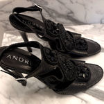 Andrew Gn Shoes Womens Size 39, 8.5 US Black Snakeskin Leather Heels Italy Photo 0