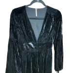 Free People  True Lovin' Velvet One Piece Jumpsuit‎ In Black Size XS Photo 3