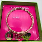 Liz Claiborne NWT  B Initial Gold‎ tone bangle bracelet charm Gift birthday Photo 0