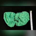 Vintage 90s Green SATIN EFFECT Big Hair Bow Barrette Clip Oversized Photo 3