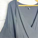 White House | Black Market WHBM Black Wool Cashmere Blend Wrap Surplice Draped Sweater Tunic Top Size XS Photo 5