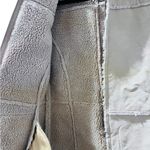 Split 100% Leather Shearling Beige Coat Jacket Size Medium Full Zip Casual Boho Tan Photo 5