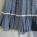 VTG 70s Puff Sleeve Ruffle Midi Dress Floral Prairie Cottagecore Victorian Lace Blue Size undefined Photo 3