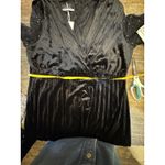 Dalia MacPhee Black Velvet Dress Size 1X Surplice Sheer Celestial Whimsy goth Photo 11