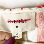 Everly Tie Front Cream Red Striped Tank Medium Photo 1