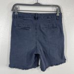 Free People  FP One Frayed Hem Chino Shorts Size 6 Blue Stretch Casual Raw‎ Edge Photo 2