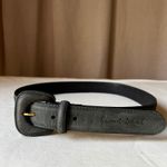 Gerard Darel Gray Nubuck Leather Belt 1.25" Made in France Gold Tone Buckle 30 Photo 1